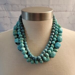 Avon Faux Turquoise Beaded Layered Necklace